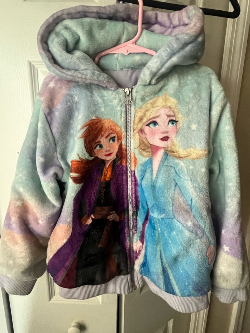 Disney Frozen girls hooded zip up jacket size 5/6